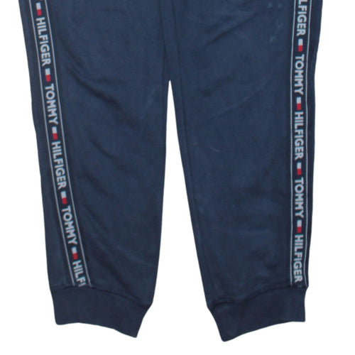 Tommy Hilfiger Men Blue Jogger Trousers Size M Logo Tape Comfort Fit