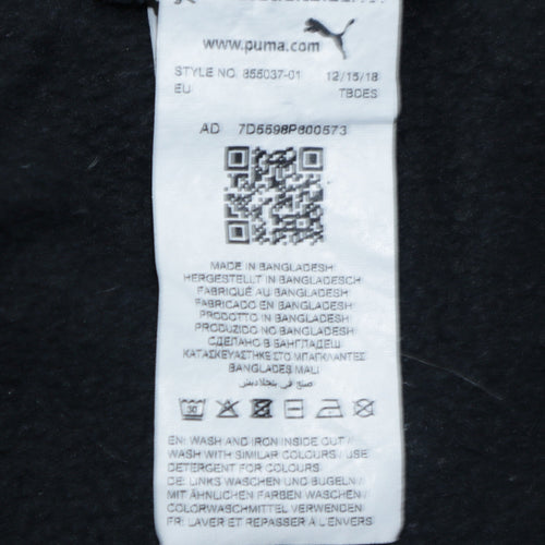 Puma Men's Black Pullover Sweatshirt S Logo Crew Neck Fleece