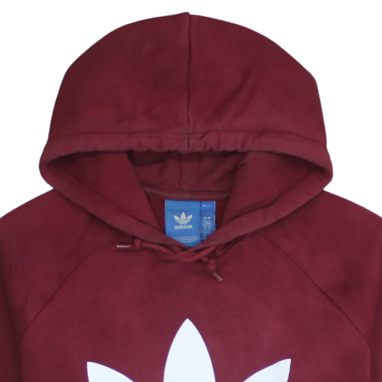 Adidas Mens Red Pullover Hoodie Large Regular Fit Logo Fleece