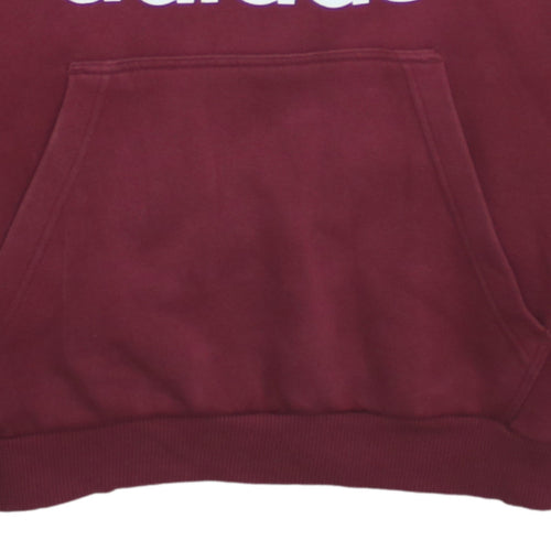 Adidas Mens Red Pullover Hoodie Large Regular Fit Logo Fleece
