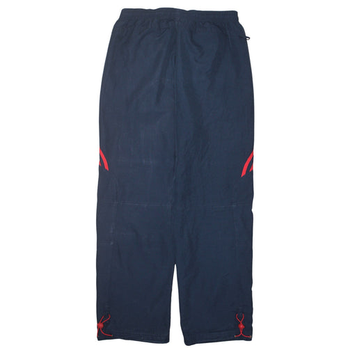 Adidas Men's Blue Jogger Trousers with Red Stripes Size M