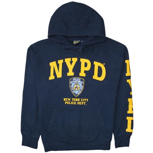 NYPD Men's Blue Logo Pullover Hoodie Size M