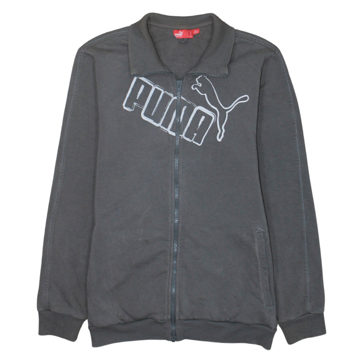 Puma Men's Grey Full Zip Logo Sweatshirt XL Fleece Jacket