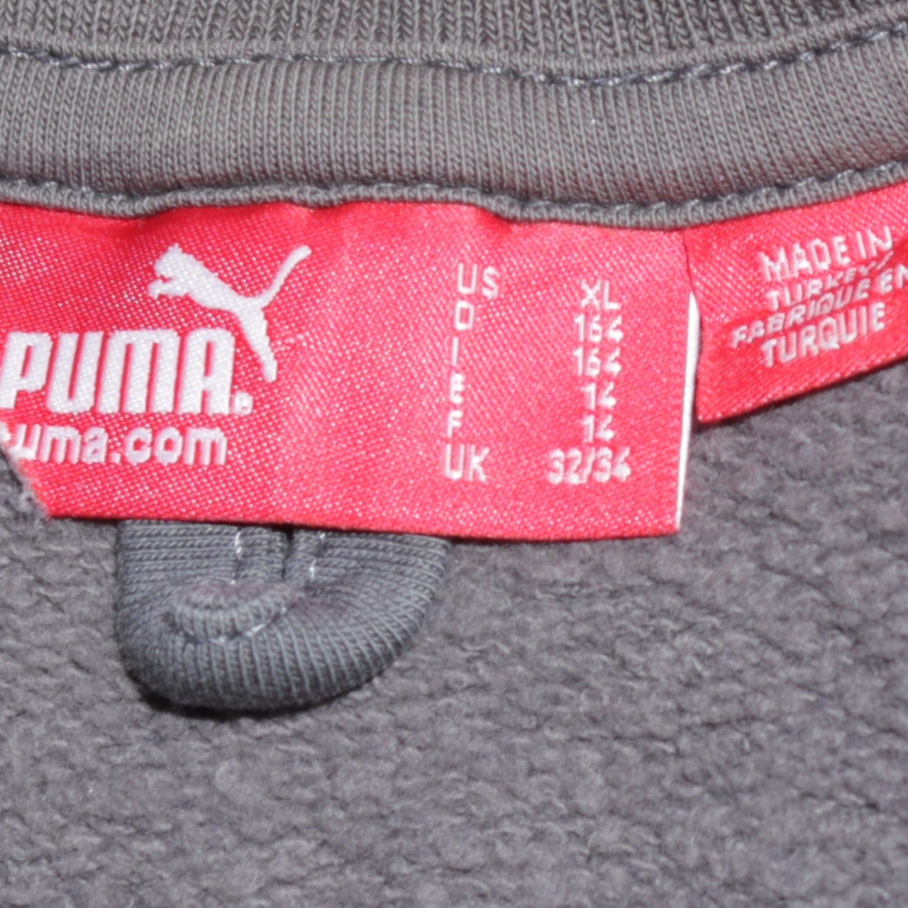 Puma Men's Grey Full Zip Logo Sweatshirt XL Fleece Jacket