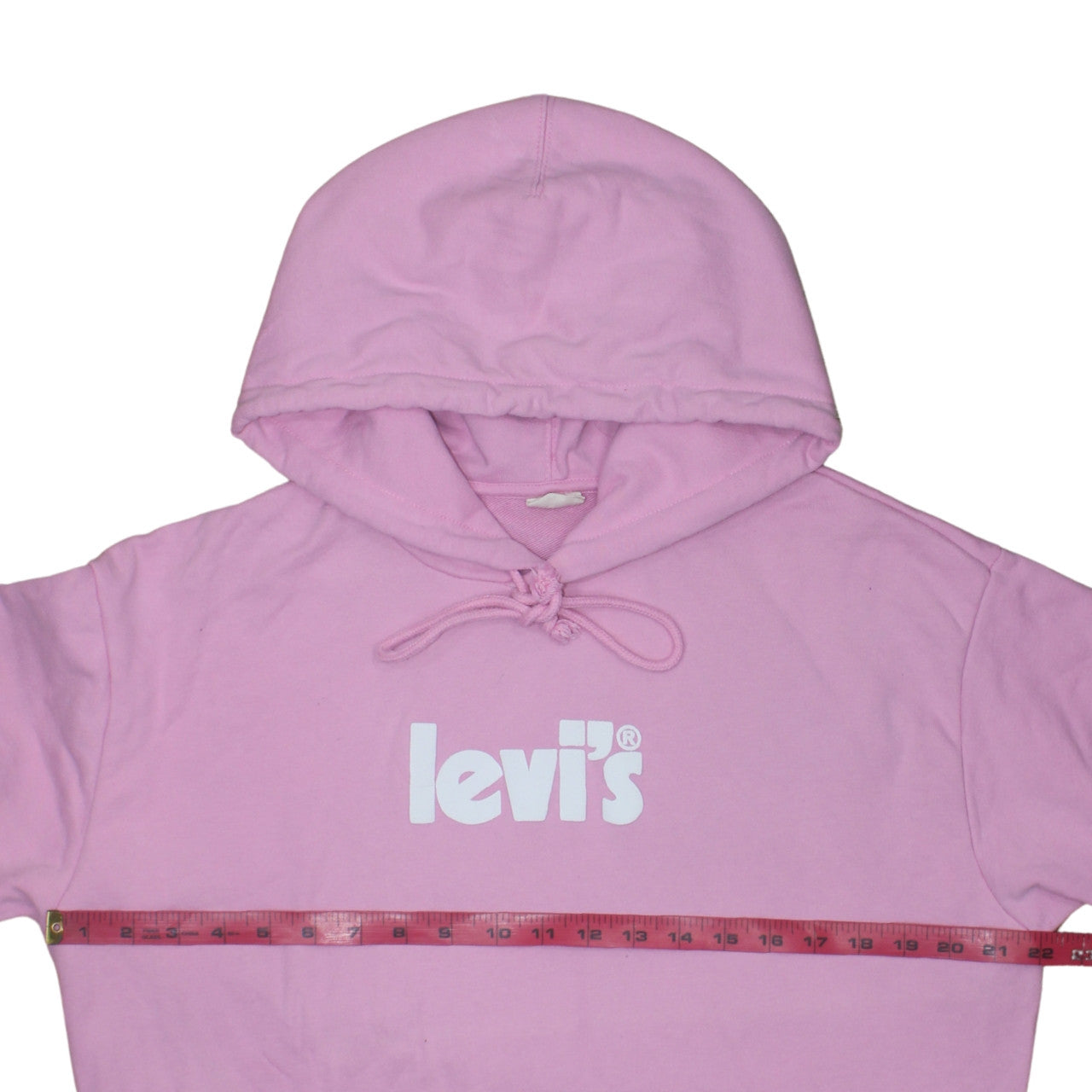 Levi's Women Pink Pullover Hoodie L Logo Cotton Casual Sweatshirt