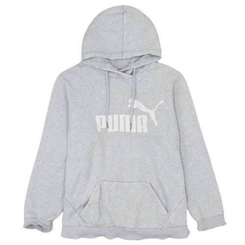 Puma Women Grey Logo Pullover Hoodie Size 18 Cotton Blend