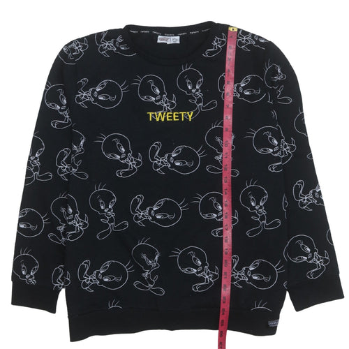 Looney Tunes Women's Black XL Tweety Print Pullover Sweatshirt