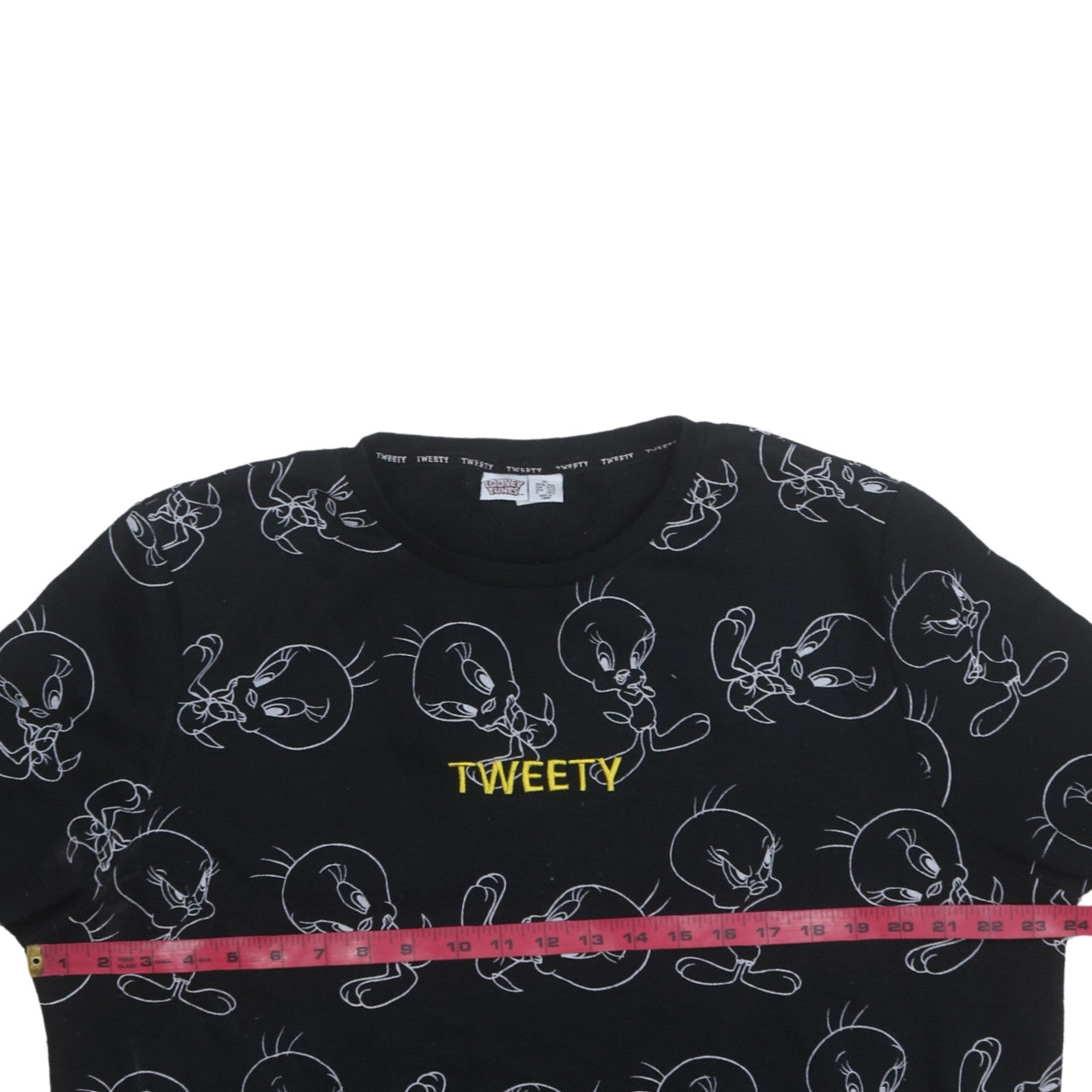 Looney Tunes Women's Black XL Tweety Print Pullover Sweatshirt