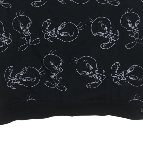 Looney Tunes Women's Black XL Tweety Print Pullover Sweatshirt