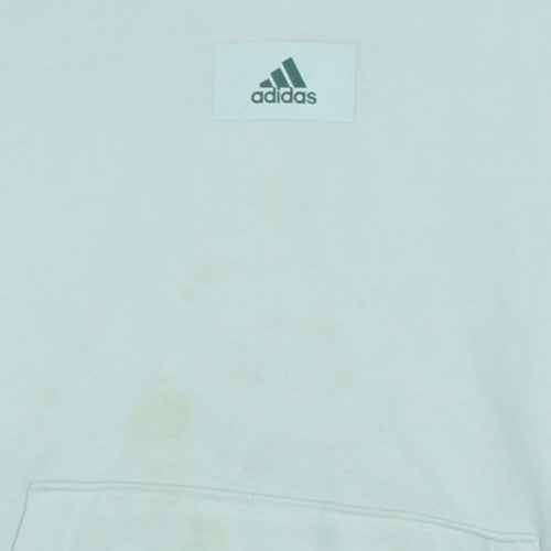 Adidas Men’s Green Pullover Hoodie M Regular Fleece Sportswear