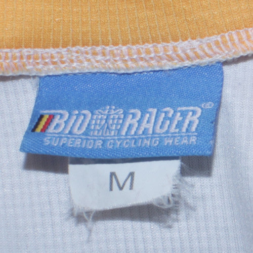 Bioracer Men's White Cycling Jersey M Short Sleeve 1/4 Zip Quick Dry