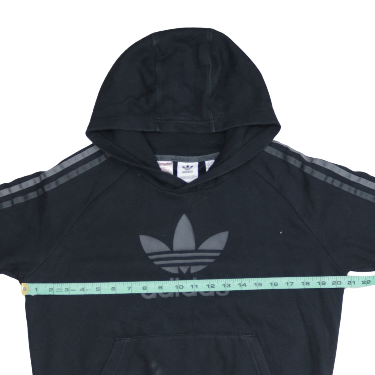Adidas Boys Black Pullover Hoodie L 13-14 Years Cotton Blend Logo Sportswear