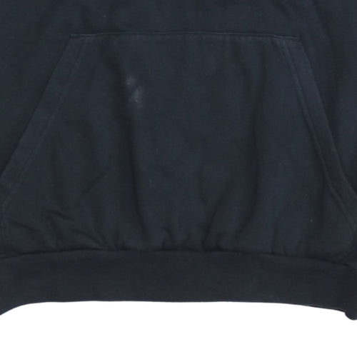 Adidas Boys Black Pullover Hoodie L 13-14 Years Cotton Blend Logo Sportswear