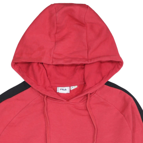 FILA Mens Red Pullover Hoodie Small Sports Graphic Sweatshirt