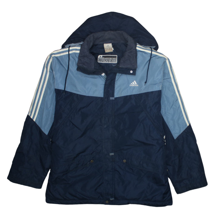 Adidas Men's Blue XL Windbreaker Jacket Hooded Retro Sportswear
