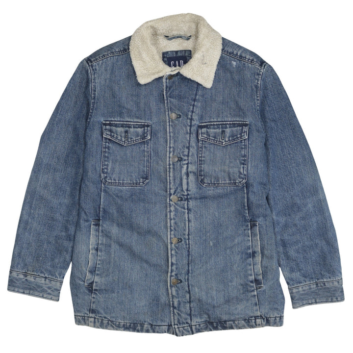 GAP Men's Blue Denim Sherpa Lined Jacket Size M