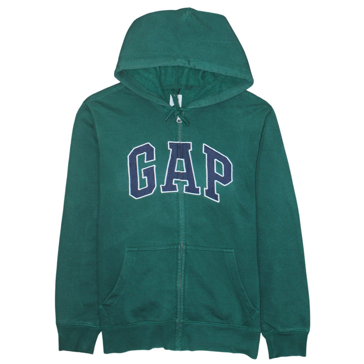 GAP Mens Green Full Zip Hoodie Small Logo Sweatshirt