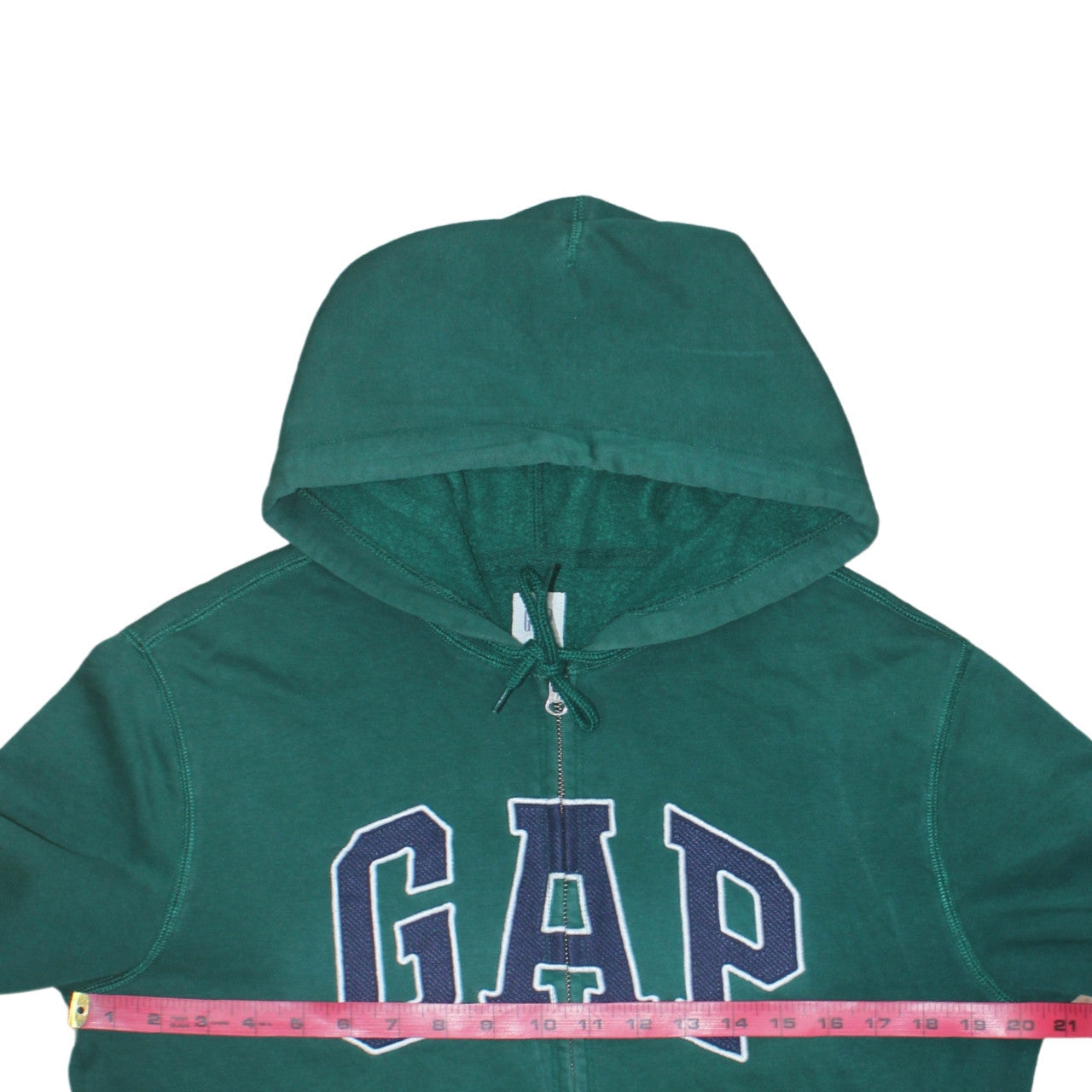 GAP Mens Green Full Zip Hoodie Small Logo Sweatshirt