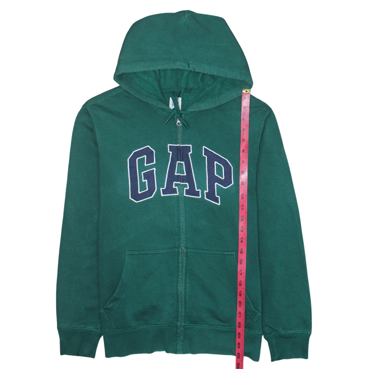 GAP Mens Green Full Zip Hoodie Small Logo Sweatshirt