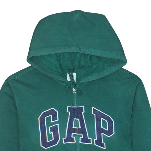 GAP Mens Green Full Zip Hoodie Small Logo Sweatshirt