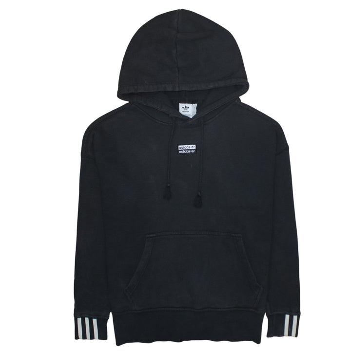 Adidas Womens Black Pullover Hoodie XS Hooded Cotton Casual Sweatshirt