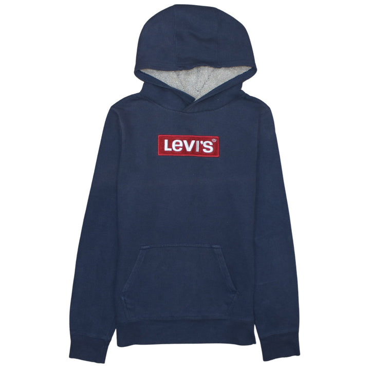 Levi's Boys Navy Blue Pullover Hoodie 14A (164cm) Logo Fleece Lined