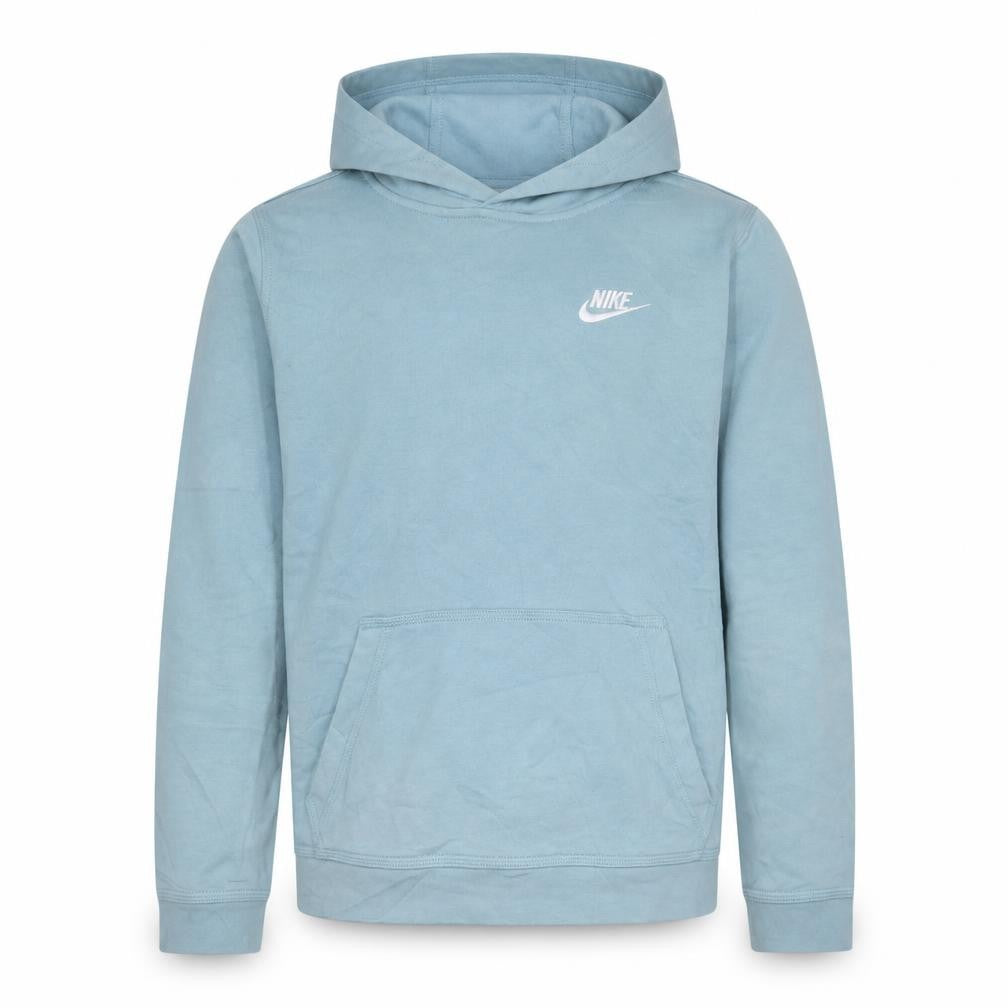 Front view of Nike boys’ blue pullover hoodie l 147-158cm cotton blend casual