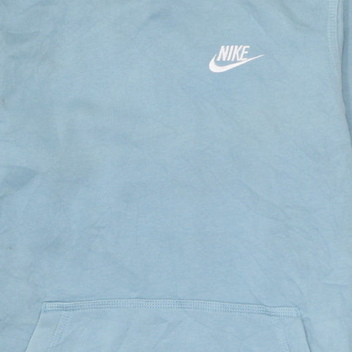 Nike Boys Blue Pullover Hoodie L 147-158cm Cotton Blend Casual