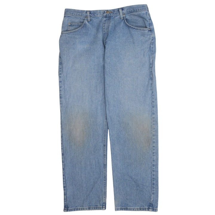 Wrangler Men's Blue Relaxed Fit Straight Jeans 36x30 Denim