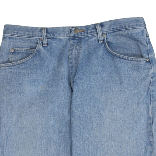 Wrangler Men's Blue Relaxed Fit Straight Jeans 36x30 Denim