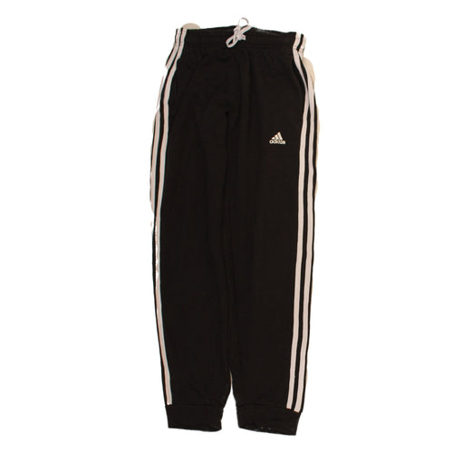 Adidas Boys Black Jogger Trousers 11-12 Years Elastic Waist Striped Sweatpants