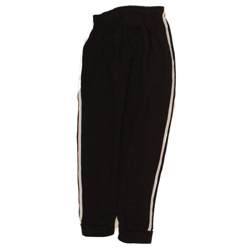 Adidas Boys Black Jogger Trousers 11-12 Years Elastic Waist Striped Sweatpants
