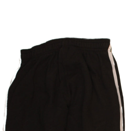 Adidas Boys Black Jogger Trousers 11-12 Years Elastic Waist Striped Sweatpants