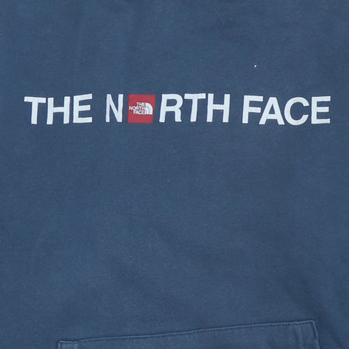 The North Face Men’s Blue Pullover Hoodie XS Logo Fleece Sweatshirt