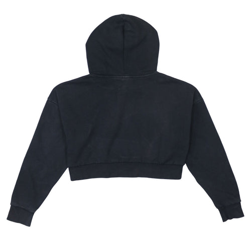 Adidas Womens Black Cropped Hooded Pullover Sweatshirt XS