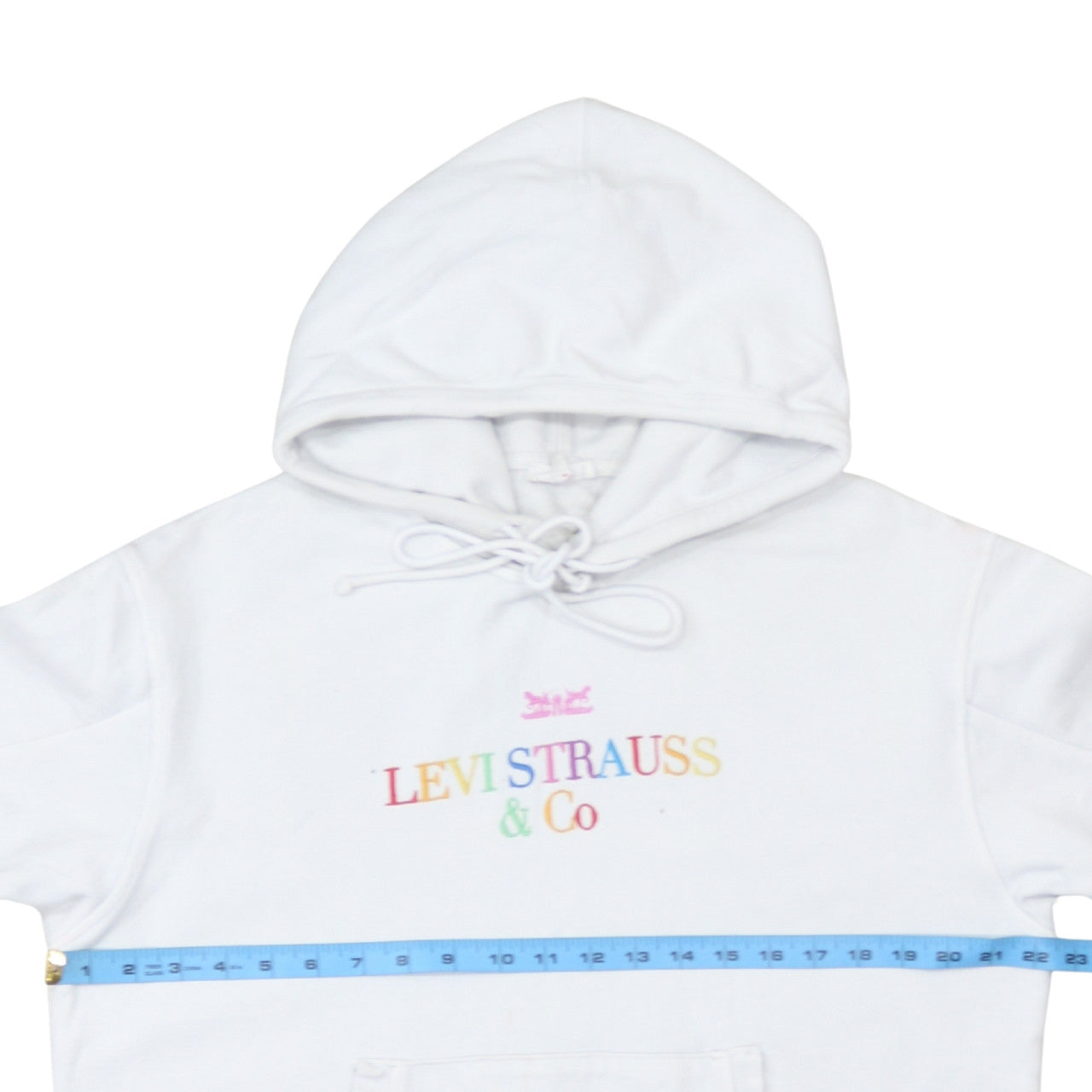 Levi's Womens White XS Pullover Hoodie with Logo Embroidery