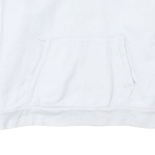 Levi's Womens White XS Pullover Hoodie with Logo Embroidery