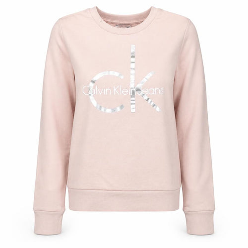 Calvin Klein Jeans Womens Pink Logo Crew Neck Sweatshirt Size M