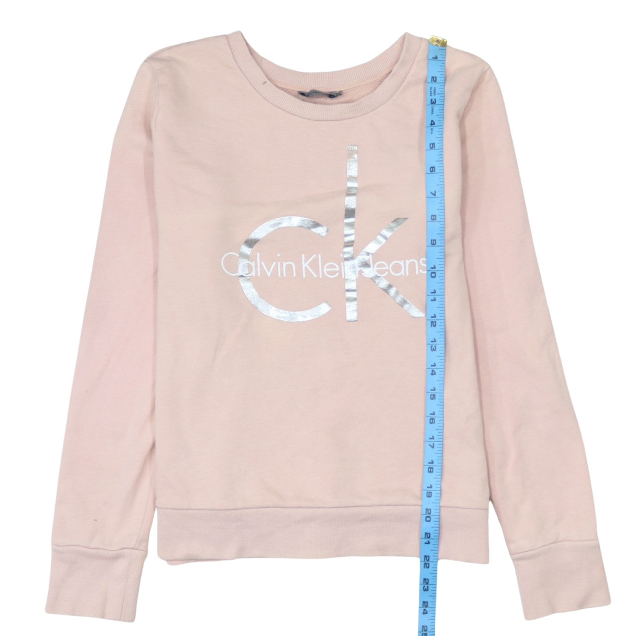 Calvin Klein Jeans Womens Pink Logo Crew Neck Sweatshirt Size M