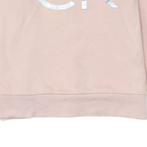 Calvin Klein Jeans Womens Pink Logo Crew Neck Sweatshirt Size M