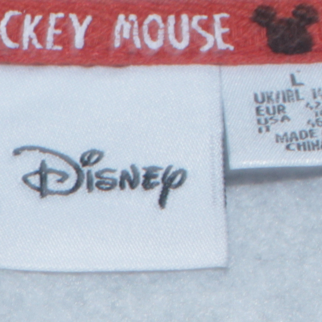 Disney Women Grey Mickey Mouse Print Pullover Sweatshirt L