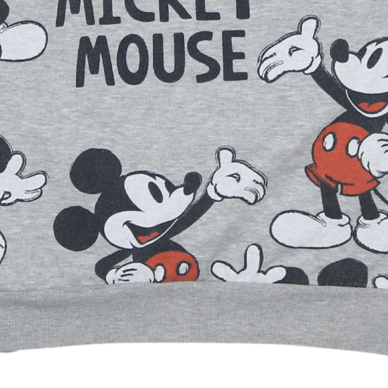 Disney Women Grey Mickey Mouse Print Pullover Sweatshirt L