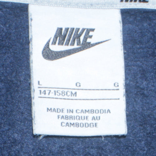 Nike Boys Blue Full Zip Hoodie Size L 147-158cm Cotton Blend