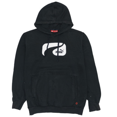 Puma Men's Black Pullover Hoodie Small Logo Graphic Fleece