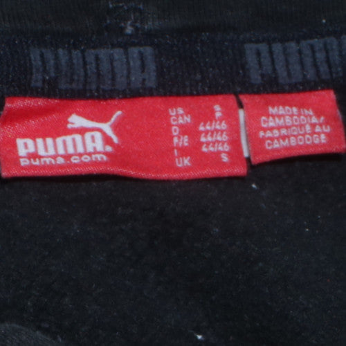 Puma Men's Black Pullover Hoodie Small Logo Graphic Fleece