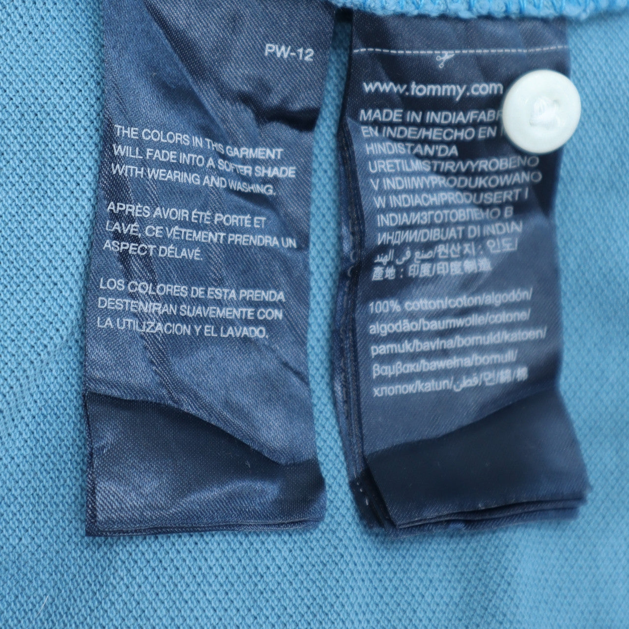 Tommy Jeans Men's Blue Cotton Polo Shirt Size S Short Sleeve