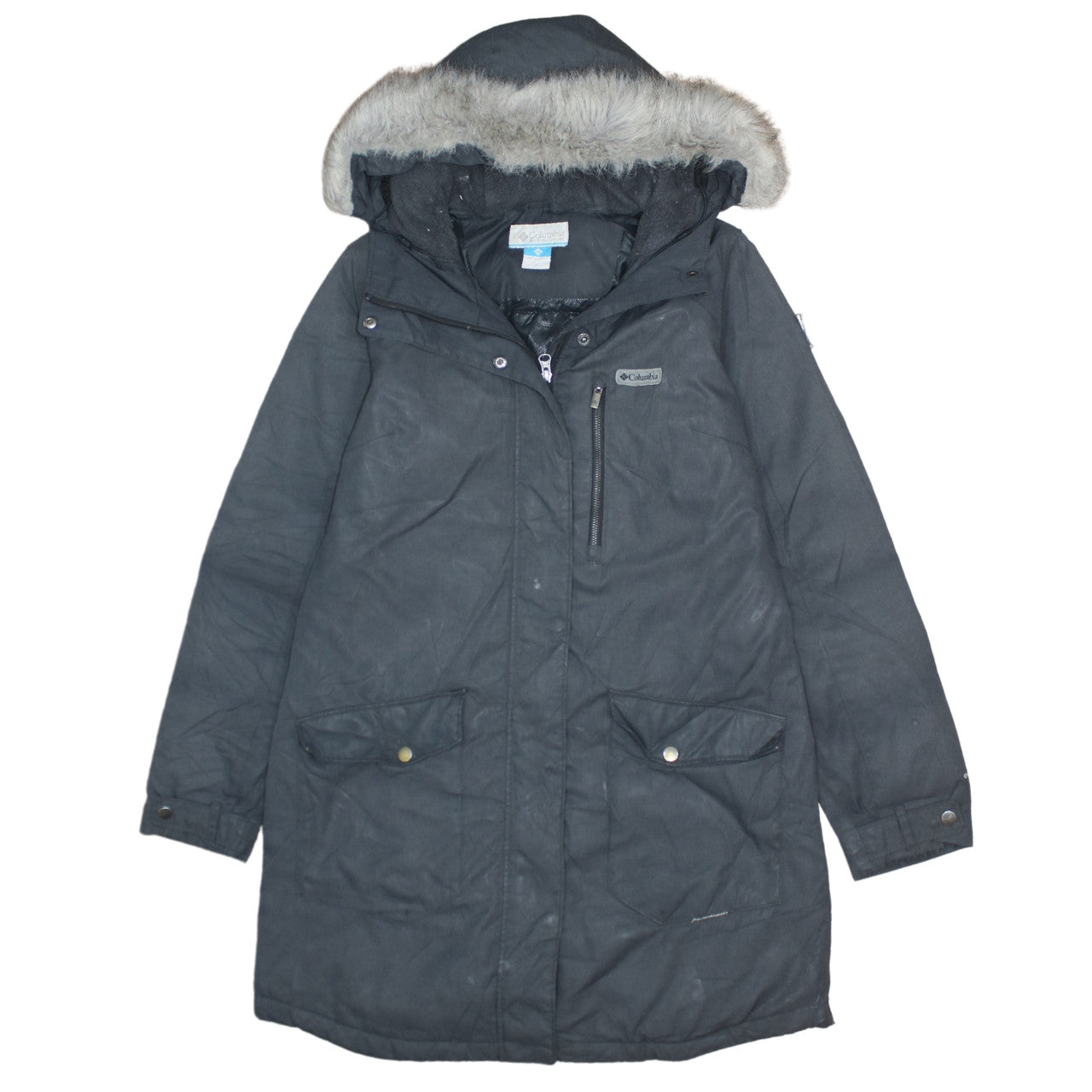 Columbia Women's Black Faux Fur Hooded Waterproof Parka Coat Size S