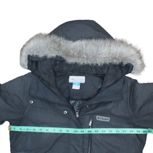Columbia Women's Black Faux Fur Hooded Waterproof Parka Coat Size S