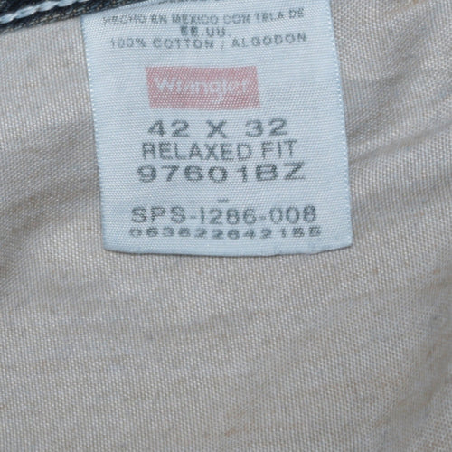 Wrangler Men's Blue Relaxed Fit Straight Jeans 42x32 Denim