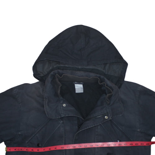 Nike Men's Black Hooded Parka Jacket Size L Water Resistant Casual